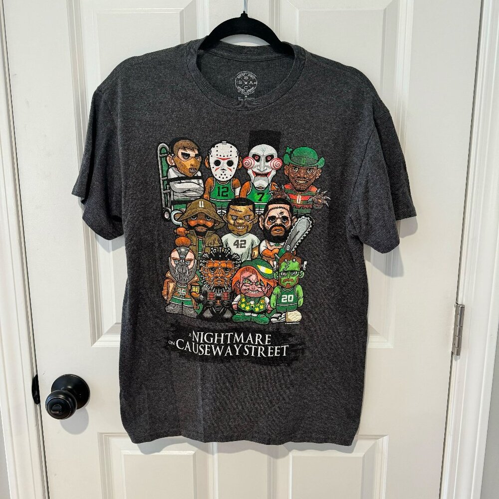 Boston Celtics‎ T Shirt Adult Medium Gray Nightmare Horror Halloween